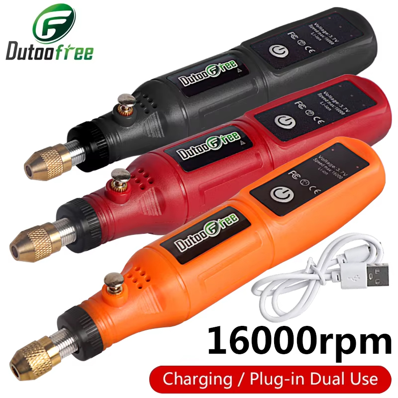Cordless Rotary Tool Kit Accessories - ปากกาแกะสลักไร้สายขนาดเล็ก 3.7V พร้อมสาย USB ชุดเครื่องมือโรตารี่ไร้สายสำหรับงานไม้ ปากกาแกะสลัก