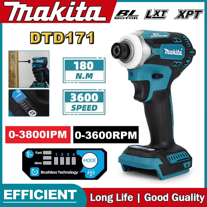Brushless Cordless Electric Drill 18V - Makita DTD171 ไขควงกระแทกไร้แปรงถ่าน ไขควงไฟฟ้าแบบชาร์จได้ สว่าน เครื่องมือไฟฟ้าไร้สาย