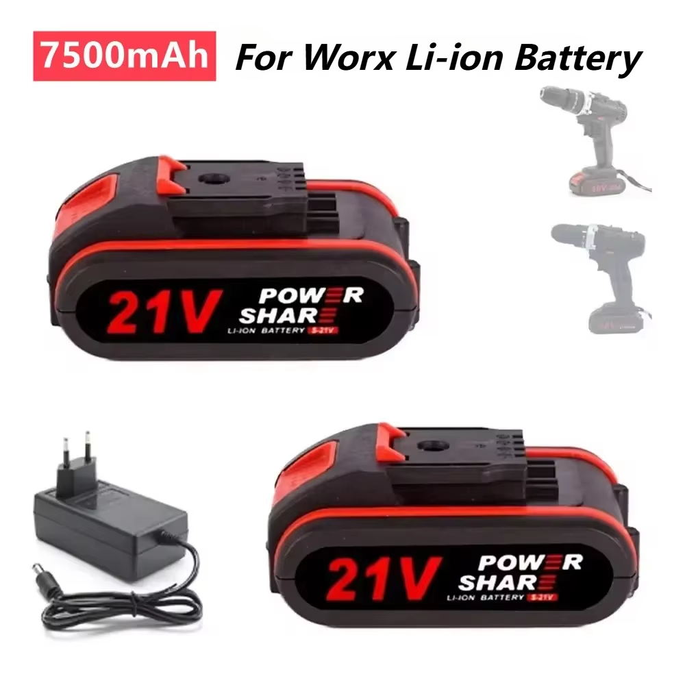 Brushless Cordless Electric Drill 18V - 21V ความจุสูงแบตเตอรี่ลิเธียมไอออนแบบชาร์จไฟได้สําหรับ WORX 18V 20V เลื่อยไฟฟ้าไฟฟ้าเจาะและสวนเครื่องมือ