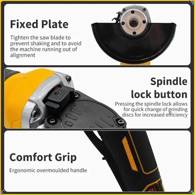 เครื่องเจียรไฟฟ้าแบบหัวแบน Dew - Brushless Angle Grinder Battery Powered บทวิจารณ์และราคา