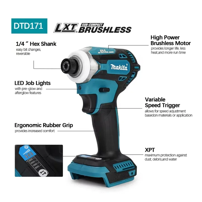 Makita DTD171 ไขควงกระแทกไร้แป - Brushless Cordless Electric Drill 18V บทวิจารณ์และราคา