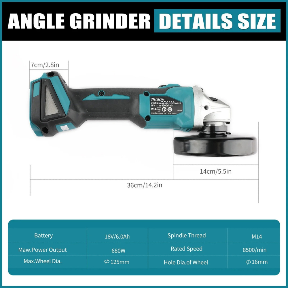 เครื่องเจียรไฟฟ้า Makita DGA40 - Brushless Angle Grinder Battery Powered บทวิจารณ์และราคา