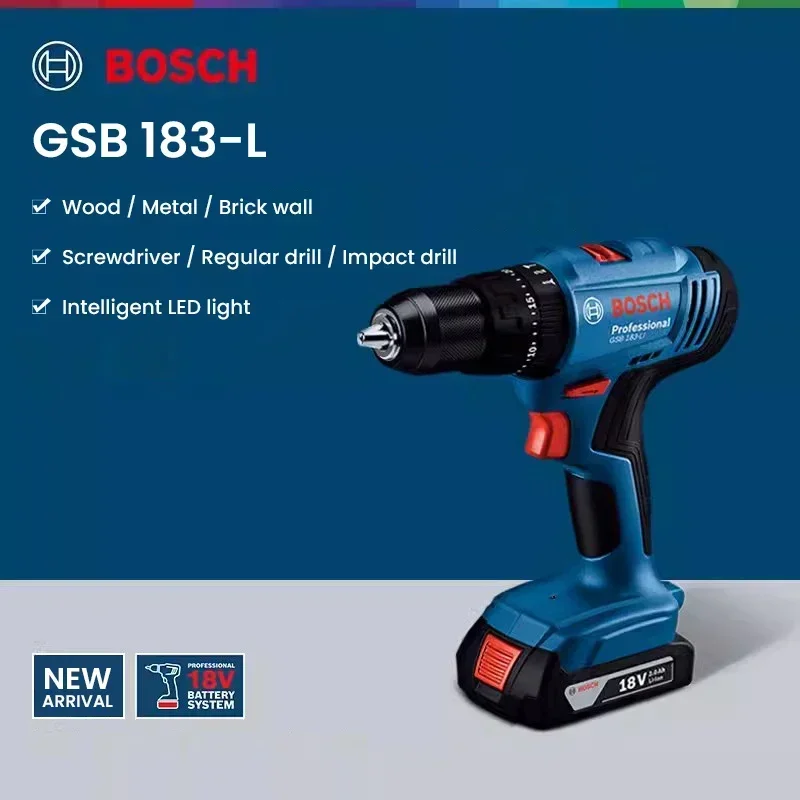 สว่านกระแทกไร้สาย Bosch GSB183 - Brushless Cordless Electric Drill 18V บทวิจารณ์และราคา