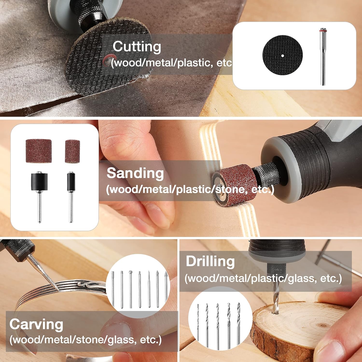 ชุดเครื่องมือโรตารี่ไร้สาย ปาก - Cordless Rotary Tool Kit Accessories บทวิจารณ์และราคา