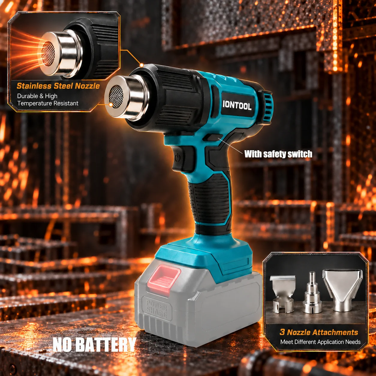 ไอออนทูล ปืนลมร้อนไร้สาย 550 ℃ - Cordless Heat Gun For Shrink Tubing บทวิจารณ์และราคา