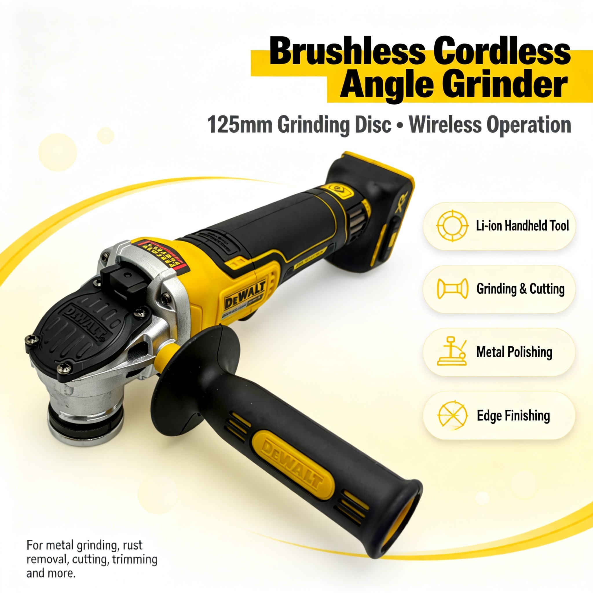 เครื่องเจียรไร้สายแบบมุม DEWAL - Brushless Angle Grinder Battery Powered บทวิจารณ์และราคา