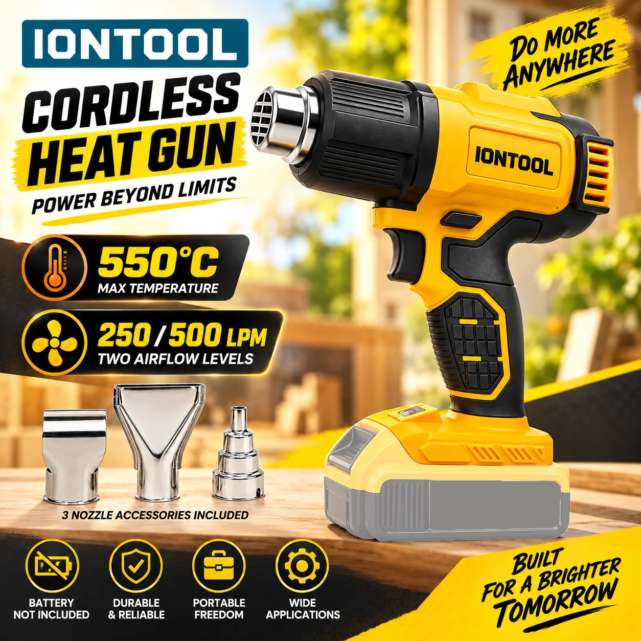 ไอออนทูล ปืนลมร้อนไร้สาย 550 ℃ - Cordless Heat Gun For Shrink Tubing บทวิจารณ์และราคา